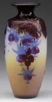 Mold Blown French Cameo Fuchsia Vase by Galle, sold Jun 2010