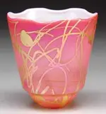 Red Boudoir Art Glass Shade by Alexander Joseph von Steuben, sold Nov 2009