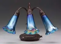 Three Light Lily Lamp by Tiffany Studios, sold Nov 2009