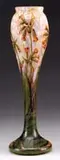 Daum, French Cameo Large Vase, Enameled “Daum Nancy” with Cross of Lorraine to side of vase