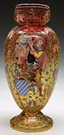 Decorated Amberina Vase by Mary Moser, sold Nov 2013