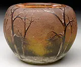 Daum, Winter Scene Rose Bowl
