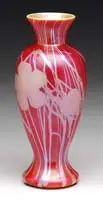 Red Aurene Decorated Vase by Alexander Joseph von Steuben, sold Jun 2008