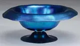Blue Aurene Footed Bowl by Alexander Joseph von Steuben, sold Jun 2007