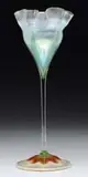 Tiffany Studios, Favrile Flower Form Vase, The cup with multiple folds and stretched glass on the interior of the rim