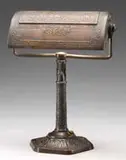 Zodiac Desk Lamp by Tiffany Studios, Very unusual tall version of the Tiffany Zodiac cylinder bronze desk lamp, sold Jun 2007