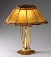 Tiffany Studios, Linenfold Lamp W/ Candelabra Base
