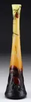Daum, Cameo, Wheel-Carved & Enamel Vase