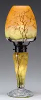 Daum, Cameo & Enamel Lamp, Enamel signature on the underside “Daum Nancy”