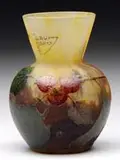 Daum, Cameo & Enamel Miniature Vase, Enamel signature on side of vase “Daum Nancy”