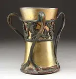 Tiffany Studios, Glass & Bronze Vase