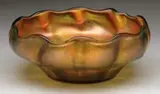 Tiffany Studios, Favrile Bowl, Exterior clear glass makes this a paperweight bowl