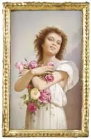 Kpm, Porcelain Plaque “Turesse Des Roses Landelle