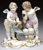 Meissen, Figural Group of Two Putti