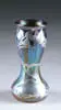 Silver Overlay Vase by Loetz, Exquisite hourglass form Loetz decorated art glass vase with silver overlay, sold May 2004