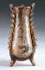 Galle, Enamel Vase, “Lion of Lorraine” design nicely enameled with gold gilt on rum colored glass