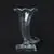 Cornucopia Vase by Alexander Joseph von Steuben, Clear crystal glass with ruffled top and square base, sold Nov 2003