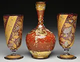 Mary Moser, Decorated Vase & Goblets