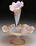 Mary Moser, Decorated Epergne, Pictured in the book Moser Glass: The Klabin Collection by Gary D