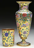 Mary Moser, Decorated Vase & Tumbler