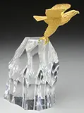 Alexander Joseph von Steuben, Eagle on Rock” Sculpture with 18Kt Gold Eagle