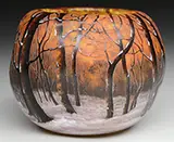 Daum, Winter Scene Rose Bowl
