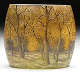 Daum, Winter Scene Pillow Vase