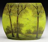 Daum, Spring Scene Pillow Vase