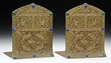 9th CENTURY BOOKENDS by Tiffany Studios, sold Jun 2015