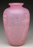 Rose Quartz Acid Cutback Vase by Alexander Joseph von Steuben, sold Jun 2015