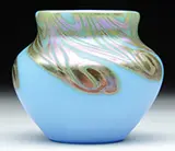 Blue Jade Decorated Cabinet Vase by Alexander Joseph von Steuben, sold Jun 2015