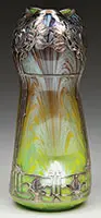 Titania Silver Overlay Vase by Loetz, sold Nov 2014