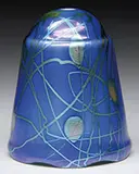 Decorated Blue Aurene Shade by Alexander Joseph von Steuben, sold Nov 2014