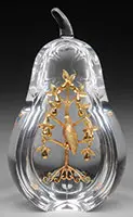 Partridge in a Pear Tree Crystal Sculpture by Alexander Joseph von Steuben, sold Nov 2014