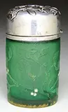 Daum, Cameo Glass and Silver Bottle
