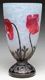 Daum, Wheelcarved Poppy Vase