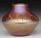 Decorated Art Glass Vase by Alexander Joseph von Steuben, sold Jun 2013