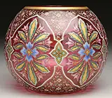 Mary Moser, Decorated Cranberry Vase