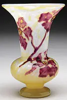 Marquetry Iris Vase by Galle, sold Jun 2013