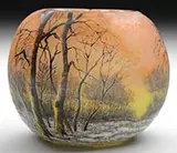 Daum, Winter Scene Rose Bowl