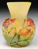 Daum, Cameo & Enamel Cabinet Vase
