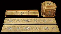 3Pc Abalone Desk Set by Tiffany Studios, sold Jun 2013