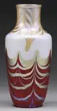 Red Aurene Art Glass Vase by Alexander Joseph von Steuben, sold Dec 2010