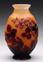 Blown Out Raspberry Vase by Galle, sold Jun 2009