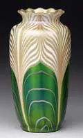 Green Aurene Vase by Alexander Joseph von Steuben, sold Jun 2009