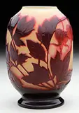 Bleeding Heart Cameo Vase by Galle, sold Nov 2015