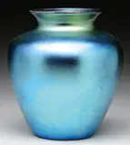 Blue Aurene Vase by Alexander Joseph von Steuben, sold Nov 2015
