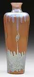 Loetz, Phaenomen Vase, All against a bronze glass background with subtle drag loop design