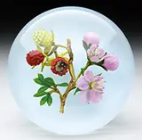 Life Cycle Raspberry Paperweight by Paul Stankard, sold Jun 2016