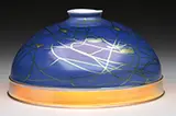 Decorated Blue Aurene Shade by Alexander Joseph von Steuben, sold Jun 2016